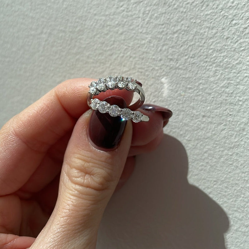 Lab Created Diamond 14K Gold Round Cut Five Stone Ring