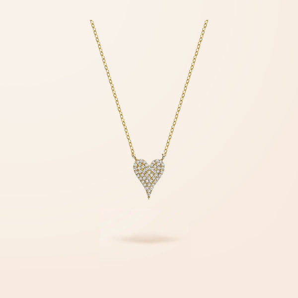 10K Gold Diamond Pave Heart Necklace