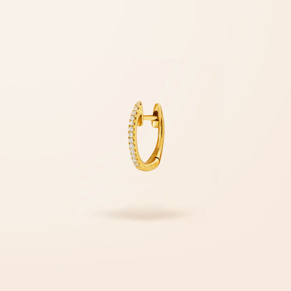 Single 14K Gold Mini Diamond Huggie Earring