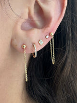14K Gold Diamond Clover Stud Earrings