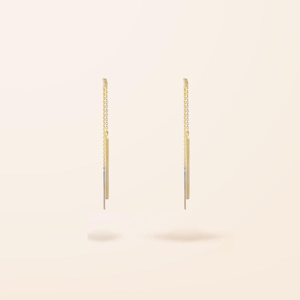10K Gold Bar Threader Earrings