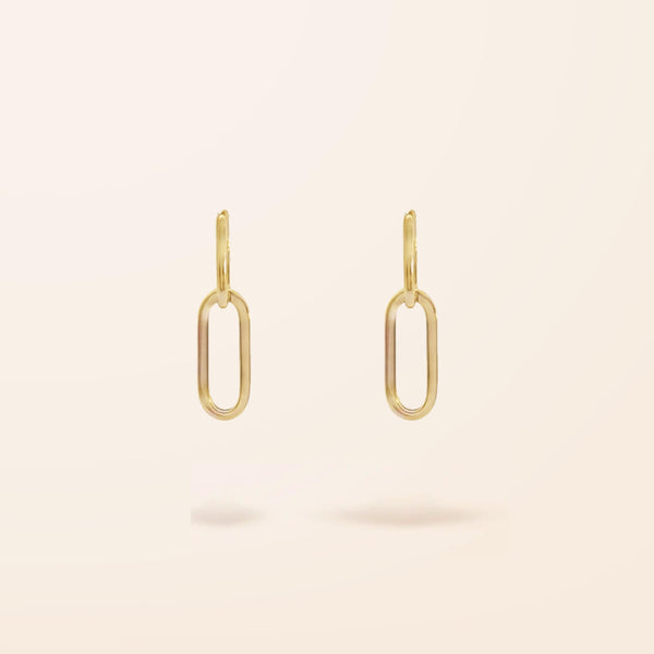10K Gold Large Paper Clip Earrings