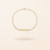 14K Gold MAMA Curb Chain Bracelet