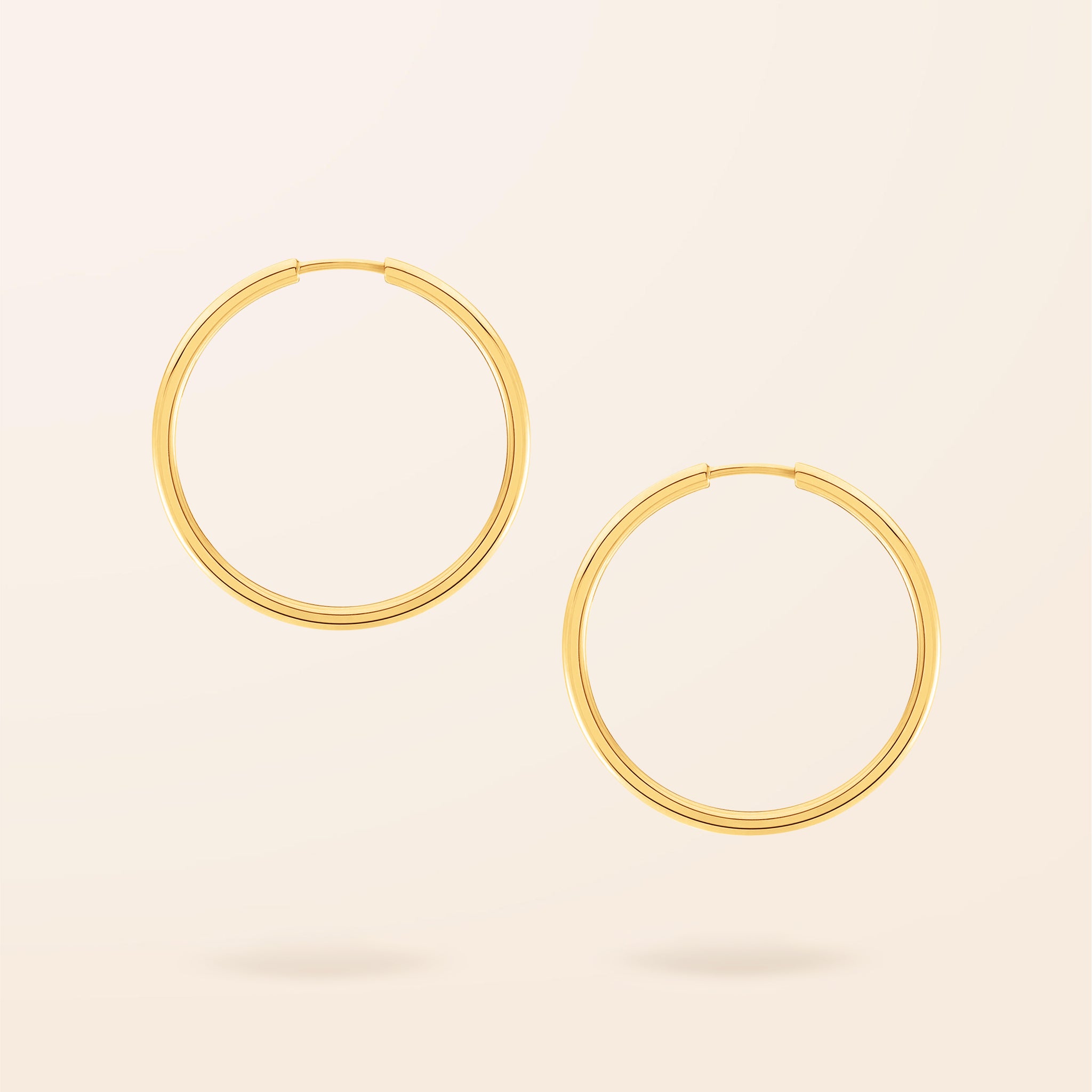 10K Gold Medium Endless Gold Hoop Earrings – Van Der Hout Jewelry