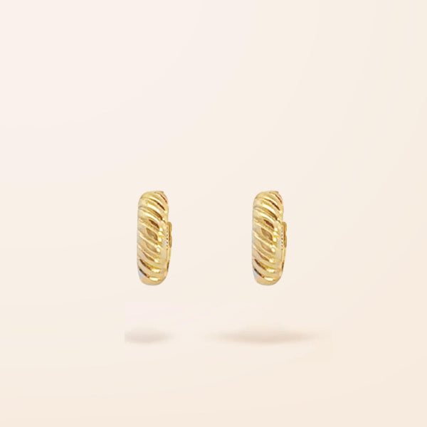 10K Gold Medium Twist Huggie Earrings