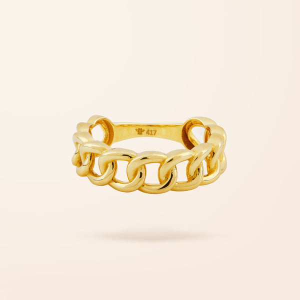 10K Gold Large Chain Ring