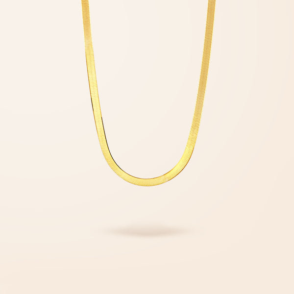 10K Gold Large Herringbone Necklace