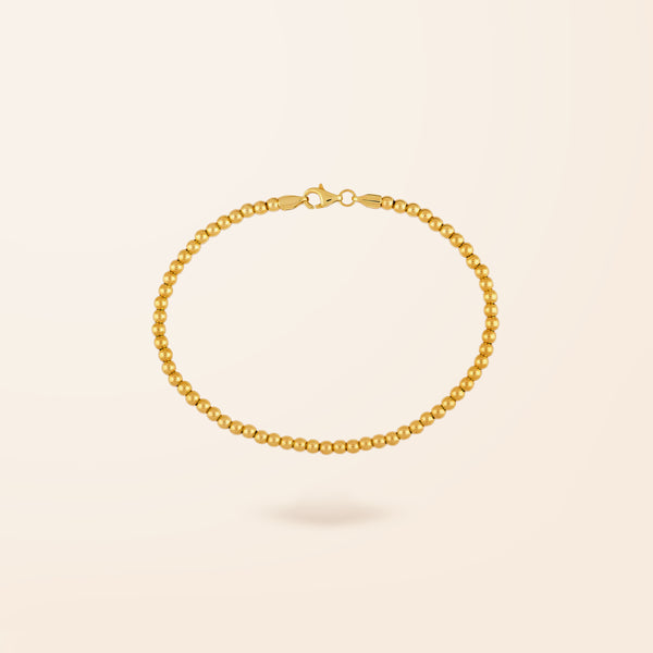 10K Gold 3mm Bead Bracelet