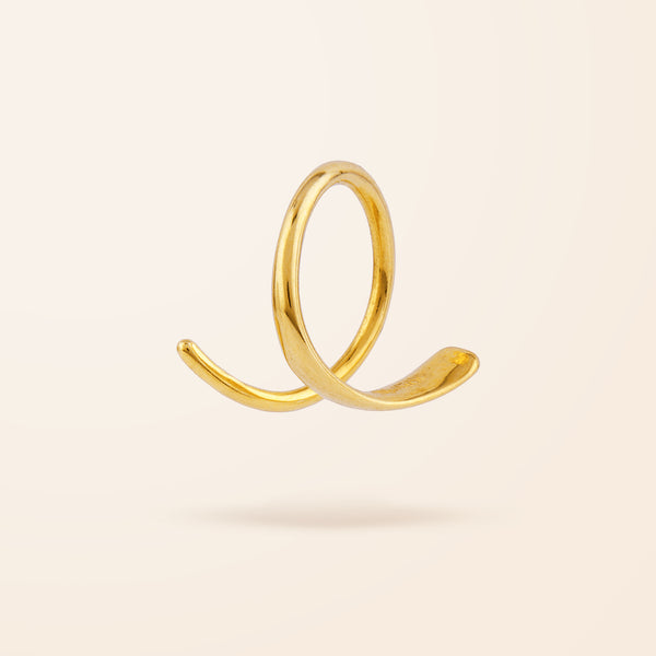 Single 10K Gold Spiral Huggie Earring