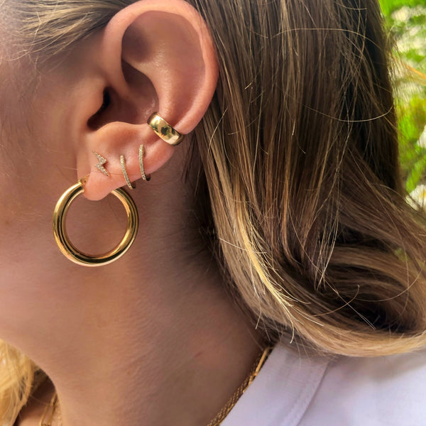 10K Gold Medium Everyday Hoop Earrings