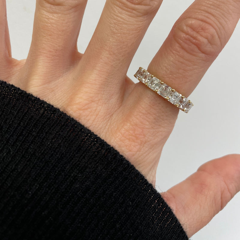 Lab Created 18K Gold Princess Cut Diamond Eternity Band