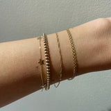 10K Gold 3mm Adjustable Bead Bracelet