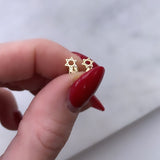 14K Gold Mini Star of David Stud Earrings