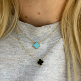 Limited Edition 14K Gold Mini Turquoise Clover Necklace