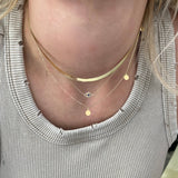 10K Gold Disc Drop Necklace