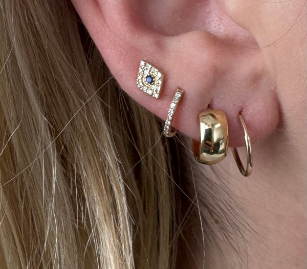 10K Gold Mini Endless Huggie Earrings