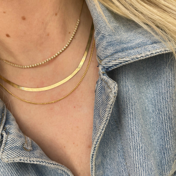 10K Gold Mini Curb Chain Necklace