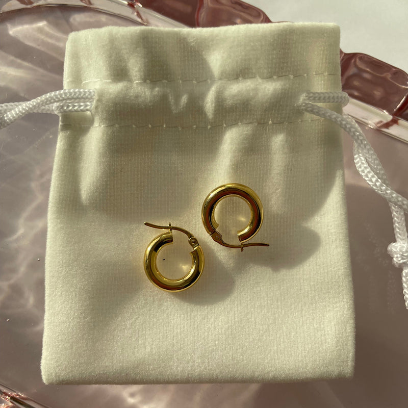 10K Gold Mini Gold Hoop Earrings