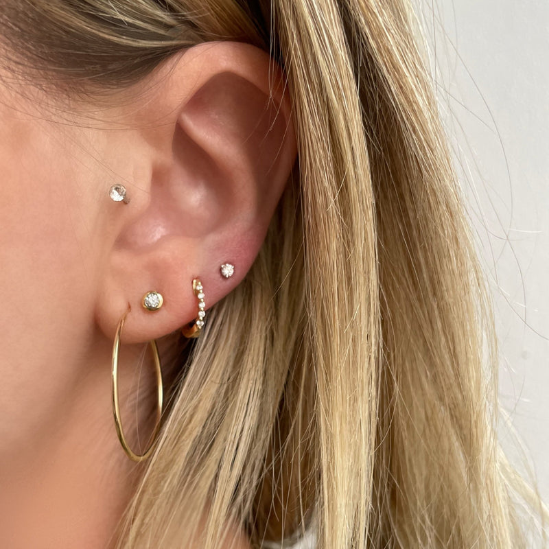 Lab Created 14K Gold Tiny Diamond Studs