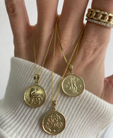 10K Gold Zodiac Disc Charm