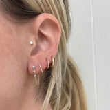 14K Gold Diamond Chain Stud Earrings