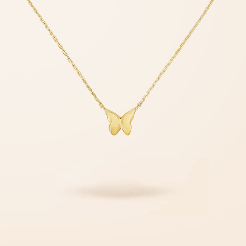 14K Gold Butterfly Necklace