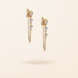 14K Gold Diamond Chain Stud Earrings