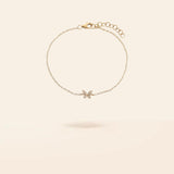 14K Gold Mini Diamond Butterfly Bracelet