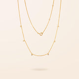 14K Gold Diamond Bezel Dangling Necklace