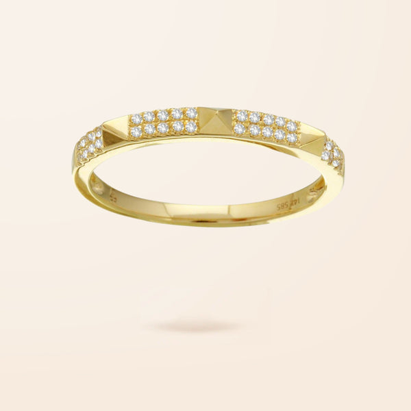 14K Gold Diamond Spike Ring