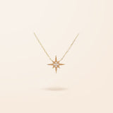 14K Gold Diamond Starburst Necklace