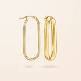 10K Gold Rectangle Hoop Earrings