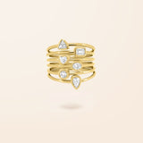 14K Gold Mixed Shape Diamond Ring
