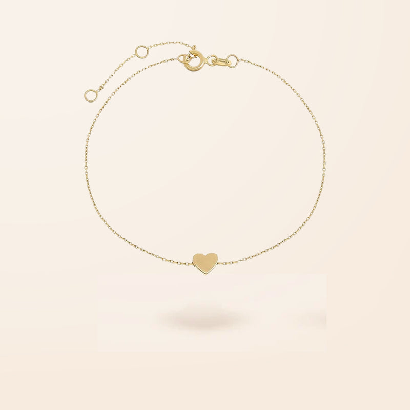 14K Gold Mini Heart Bracelet