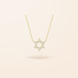 18K Diamond Star of David with Baguette Diamonds