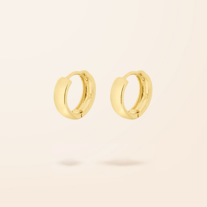 10K Gold Bold Huggie Earrings