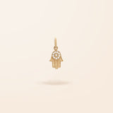 14K Gold Mini Diamond Hamsa Charm