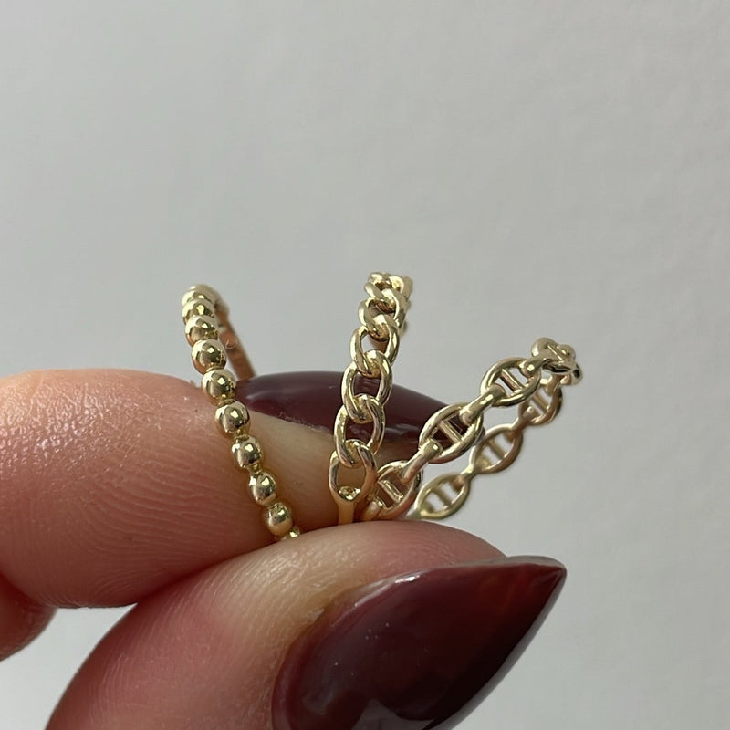 10K Gold Small Chain Ring