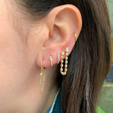 14K Gold Diamond Snake Huggie Earrings