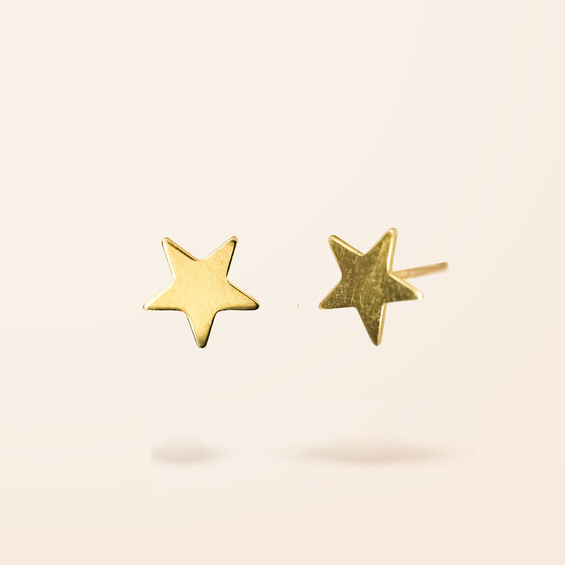 Limited Edition 14K Gold Star Stud Earrings