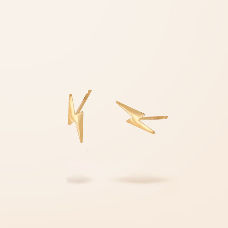 Limited Edition 14K Gold Lightning Bolt Studs