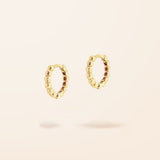 10K Gold Bead Huggie Earrings