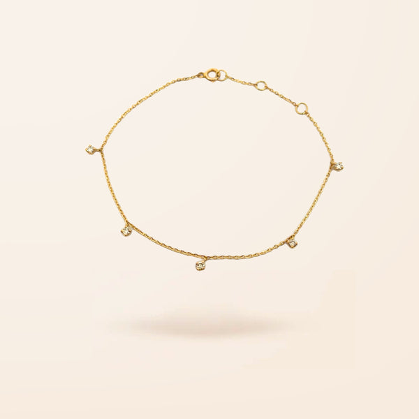 14K Gold Diamond Drop Bracelet