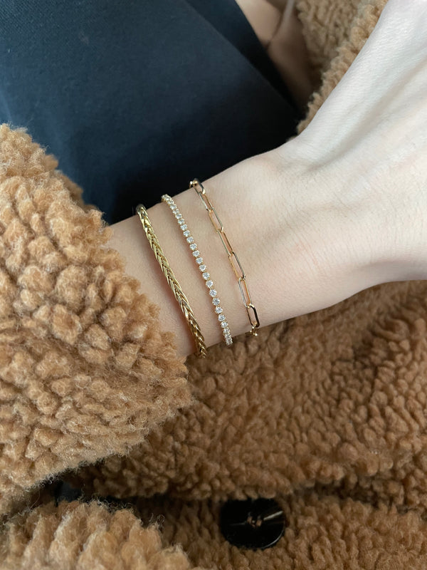 10K Gold Wheat Chain Bracelet