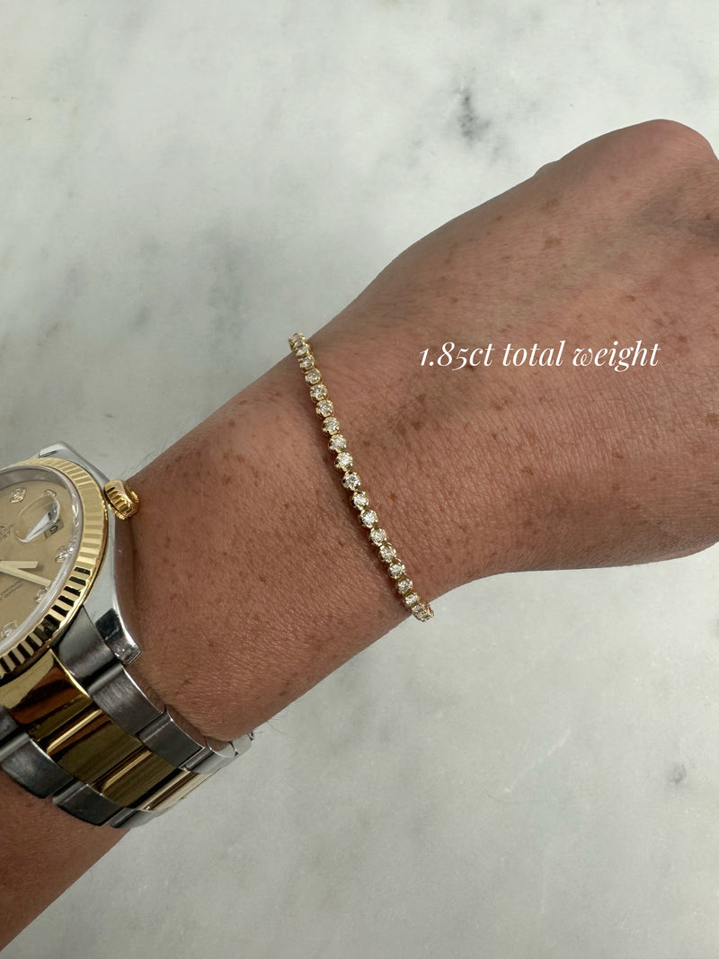 14K Gold Diamond Eternity Tennis Bracelet