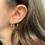 14K Gold Mini Diamond Huggie Earrings