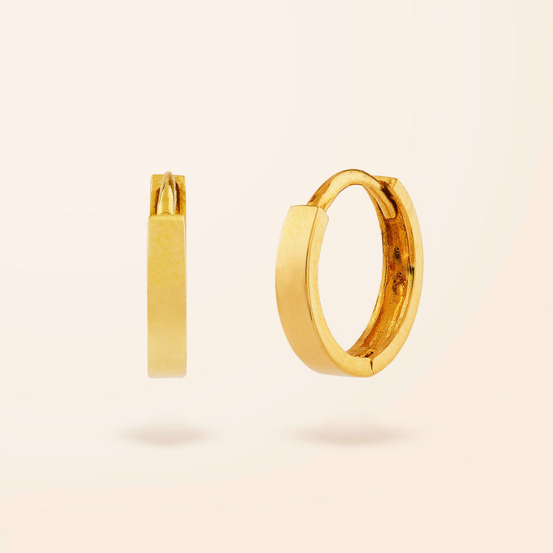10K Gold Mini Flat Huggie Earrings – Van Der Hout Jewelry