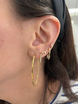 14K Gold Diamond Arch Stud Earrings