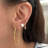 14K Gold Inlay Clover Earrings