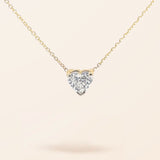 Lab Created 14K Gold Single Heart Necklace (1.00ct)